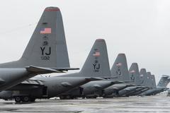 U.S. Air Force C-130 Hercules aircraft with 36th Airlift Squadron during readiness week at Yokota Air Base, Japan