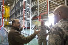 Military officers briefing at WestPac Transportation Facility Yokota Air Base
