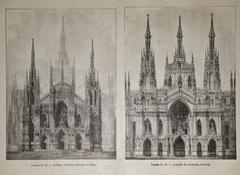 Architectural drawings of Duomo by Giuseppe Brentano