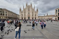 Cathedral of Milano facade with intricate Gothic architecture