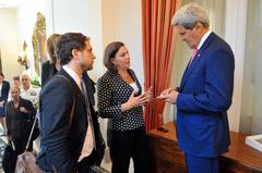 U.S. Assistant Secretary of State Toria Nuland briefing Secretary of State John Kerry and Deputy Chief of Staff Jon Finer on Ukraine talks in Belgium