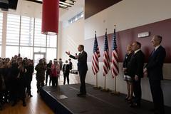 Secretary of State Antony J. Blinken speaking at an Embassy Meet and Greet in Brussels in April 2022