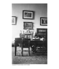Charles H Mitchell in his study at the University of Toronto, circa early 20th century