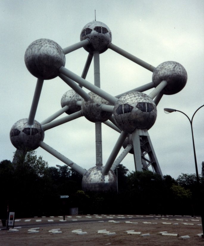The Atomium in Brussels Belgium iconic steel structure