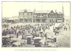 Market Square full of traffic during auction sales day in 1893