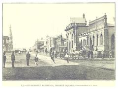 Historical Market Square and Government Buildings in Johannesburg in 1893