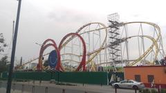 Roller coaster Quimera at the defunct Feria de Chapultepec amusement park, captured in March 2020