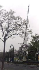 Roller coaster Cascabel at Feria de Chapultepec amusement park taken in March 2020