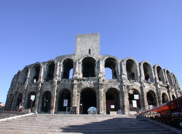 Amphitheatre in Arles, France, historic Roman arena