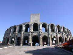 Arenes d'Arles Roman amphitheater in Arles, France on a sunny day
