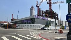 Shin Kong Life Tower near Taipei Main Station Exit 6 and Taipei Twins construction site in Taipei