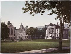 Early 20th century photochrome postcard of Redpath Library and Museum at McGill University