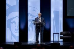 John J. Miller introducing DHS Secretary Alejandro Mayorkas at the Global Summit on Terrorism and Political Violence in New York City