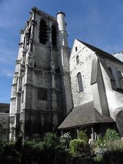 South side exterior view of the Church of La Madeleine in Troyes, France
