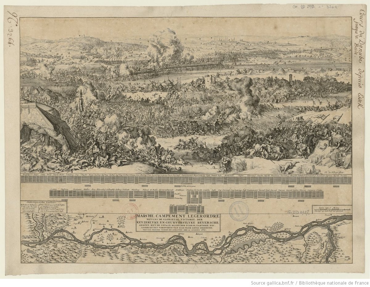 Battle of Esseck 1687 painting depicting the victorious march and camp of imperial and Bavarian armies defeating Turkish and Tartar forces