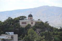 View of the Acropolis and the Old National Observatory in Athens, Greece