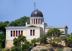 National Observatory of Athens historic building dome under blue sky