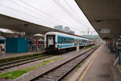 Train D481 ready to depart for Rijeka at Ljubljana railway station with Slovenian Railways sleeping cars, 2024
