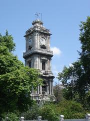 Clock tower at the gate of Dolmabahce Palace