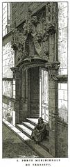 Medieval stone portal with arches and sculpted decorations at Saint-Pantaléon