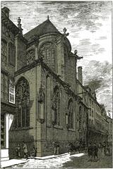 Street view of Rue Turenne in Troyes with Saint Pantaléon Church