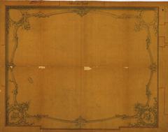 Detailed drawing of the ceiling in the gaming room of the west wing of the Palais d'Hiver in Pau, Beaumont