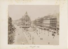 North side view of De Brouckèreplein square in Brussels with historic buildings and people