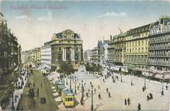 Vintage postcard of Brouckèreplein in 1930