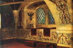 Interior of Teremnoi Palace Golden Chamber with ornate golden decorations