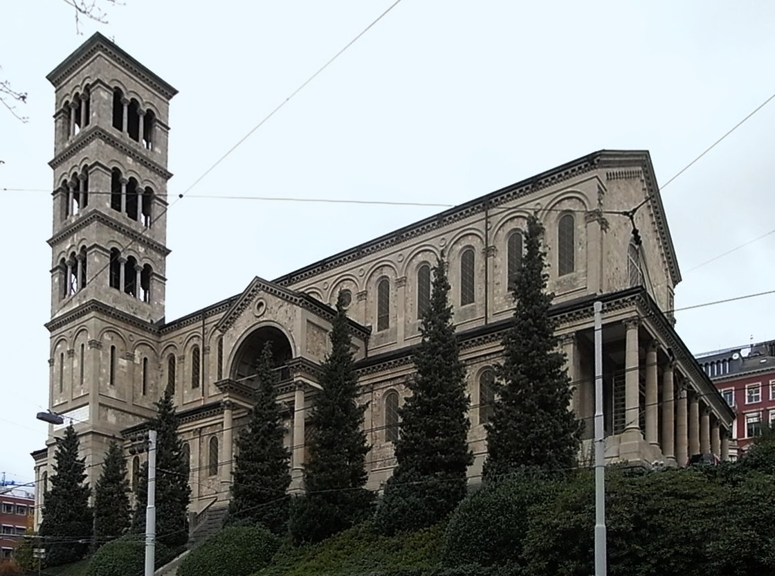 Liebfrauenkirche church in Zurich viewed from the south