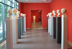 Interior view of Liebieghaus museum in Frankfurt am Main with sculptures and exhibition space