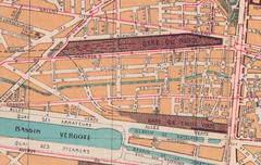 Detailed 1924 map of Brussels showing Gare du Nord and Allée Verte stations