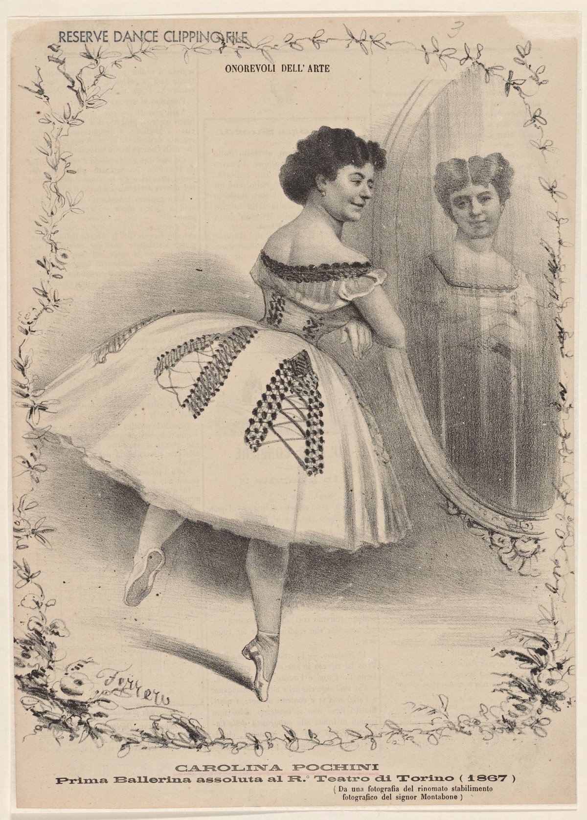 Carolina Pochini prima ballerina assoluta at Royal Theatre of Turin in 1867