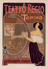 Poster Teatro Regio by Giuseppe Boano featuring artistic design and elegant typography
