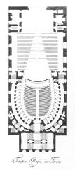 Interior view of Teatro Regio di Torino with ornate decorations and stage