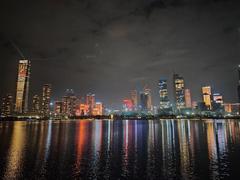 Skyline of Hanking Center in Shenzhen at twilight