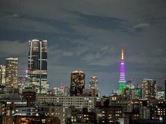 Tokyo Tower illuminated with colorful lights for Rare Disease Day 2025