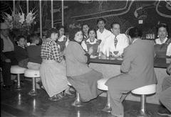 Old photograph of the inauguration of San Juan Market in Mexico City, December 7, 1955