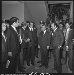 Governor Laudo Natel visiting the Metropolitan United Faculties campus in 1972