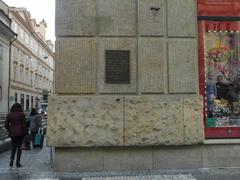 Commemorative plaque dedicated to the victims of the May Uprising located on Na Příkopě street in Prague