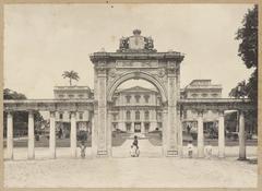 Neoclassical monumental entrance and facade of the National Museum at Quinta da Boa Vista