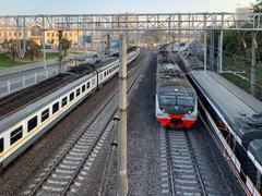 Fork of D1 and D4 Moscow inner-city rail lines near Saviolovskaya station