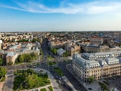 Iconic University Square in Bucharest with historic buildings and cityscape