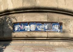 Street sign of Piata Universitatii in Bucharest