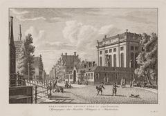 View from the bridge over the Muidergracht towards Rapenburgerstraat in Amsterdam, featuring the Portuguese-Israelite Synagogue