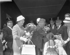 Ben Gurion in synagogue Amsterdam 1960 black and white photo
