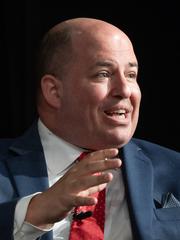 Brian Stelter speaking at Trust News Democracy conference at LBJ Library