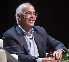 David Brooks speaking at the LBJ Presidential Library event in April 2022