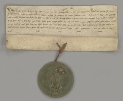 Medieval deed of transfer from 1249 by Roman King William II of his Scottish fief to Adelaide