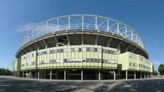 Ernst Happel Stadium in Vienna Leopoldstadt with football field